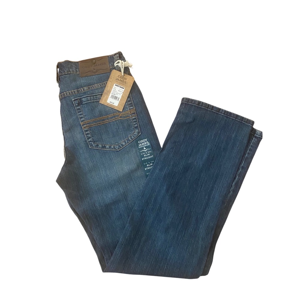 Cody James Mens Slim Straight Leg Jeans‎ Medium Wash Western Denim 31x32 NWT